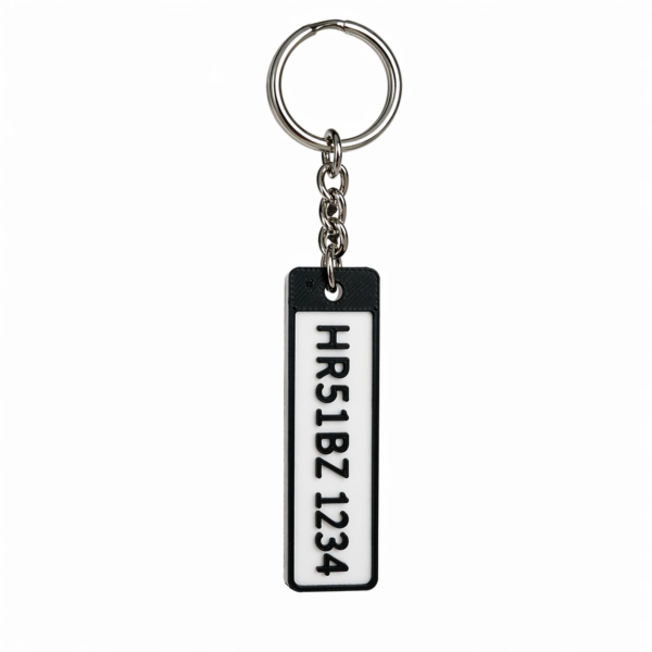 SKU_002 (1) Personalized Car Number Plate Keychain – Custom Vehicle Registration Keychain