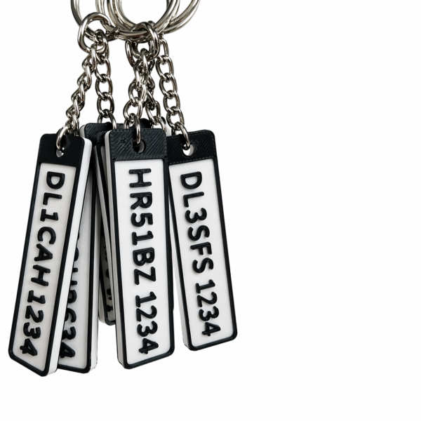 SKU_002 (2) Personalized Car Number Plate Keychain – Custom Vehicle Registration Keychain