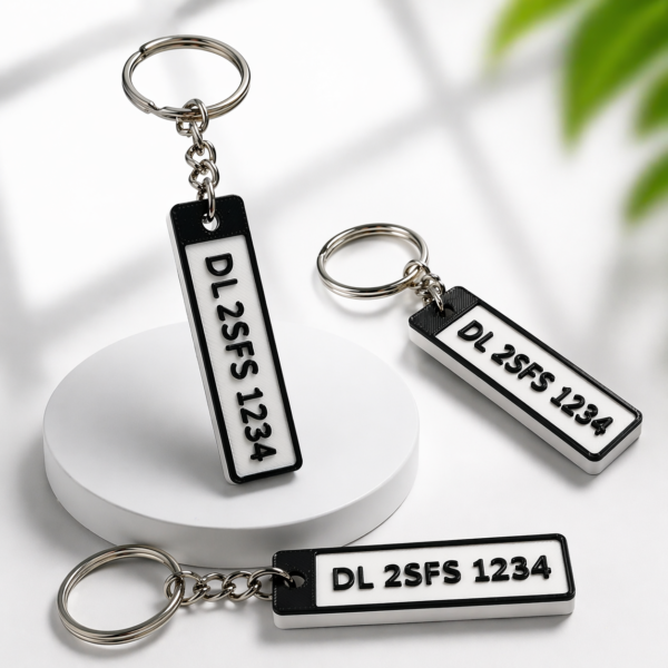 SKU_002 (5) Personalized Car Number Plate Keychain – Custom Vehicle Registration Keychain