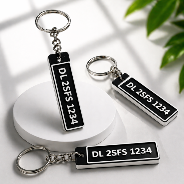 SKU_002 (6) Personalized Car Number Plate Keychain – Custom Vehicle Registration Keychain